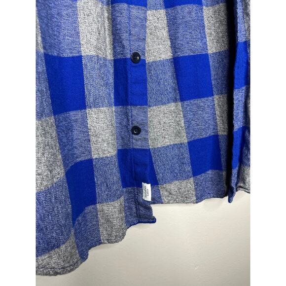 American Eagle Men’s Blue Plaid Seriously Soft Flannel Shirt Size Large - Picture 4 of 5